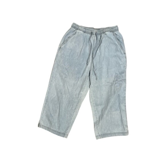 029-015 Kim Rogers Womens Size PS S Petite Elastic Waist‎ Blue Capri Inseam - Picture 1 of 5